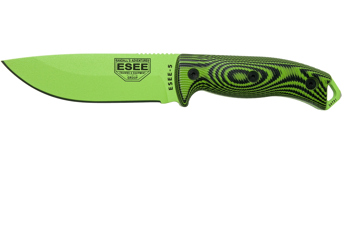 2020N 5 Blade G-10 3D Handle with Black Kydex Sheath, Neon Green & Black