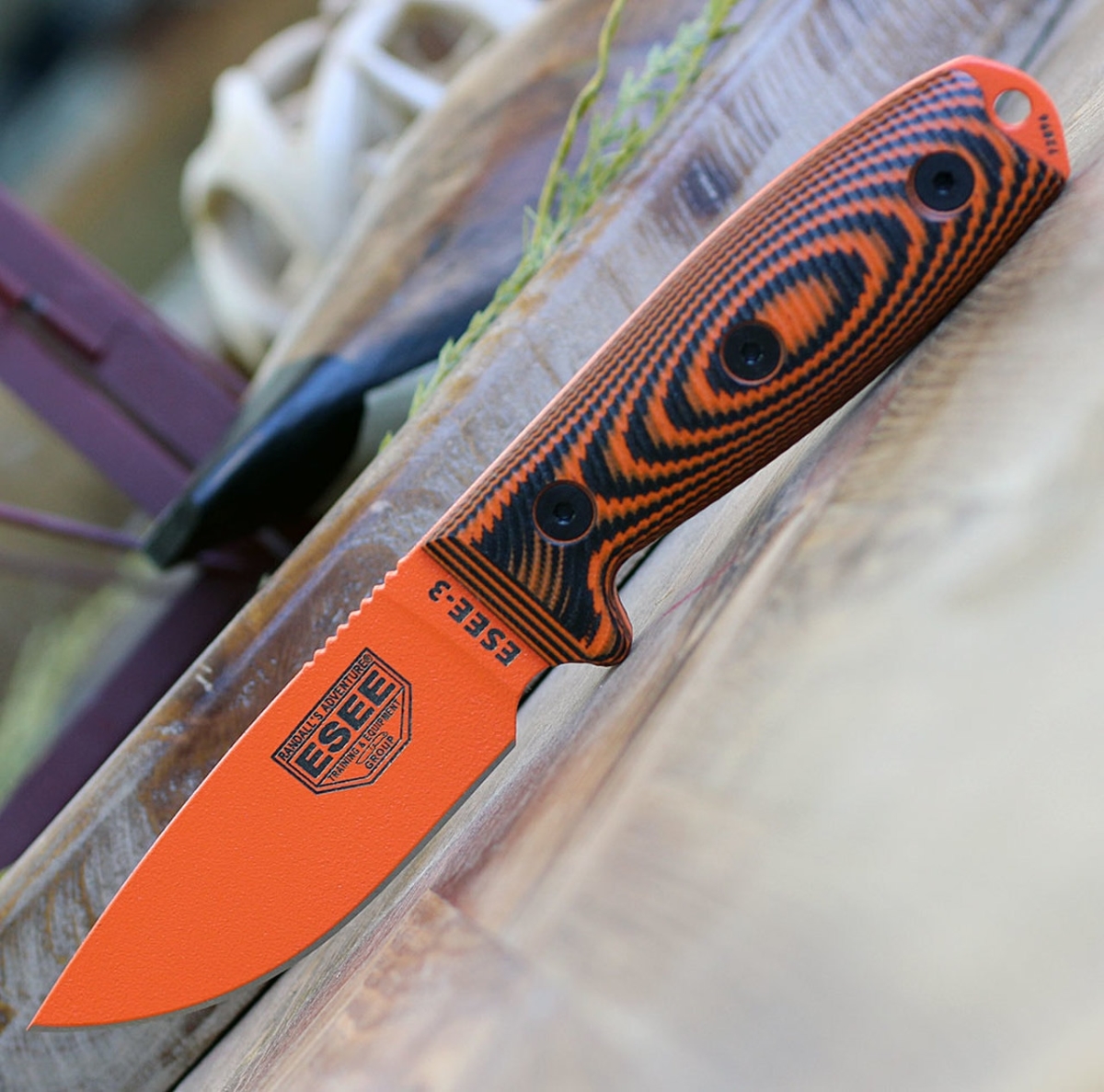 Picture of Esee Knives ESE-3PMOR-006 2020N 3 Blade G-10 3D Knife Handle with Black Sheath&#44; Orange & Black