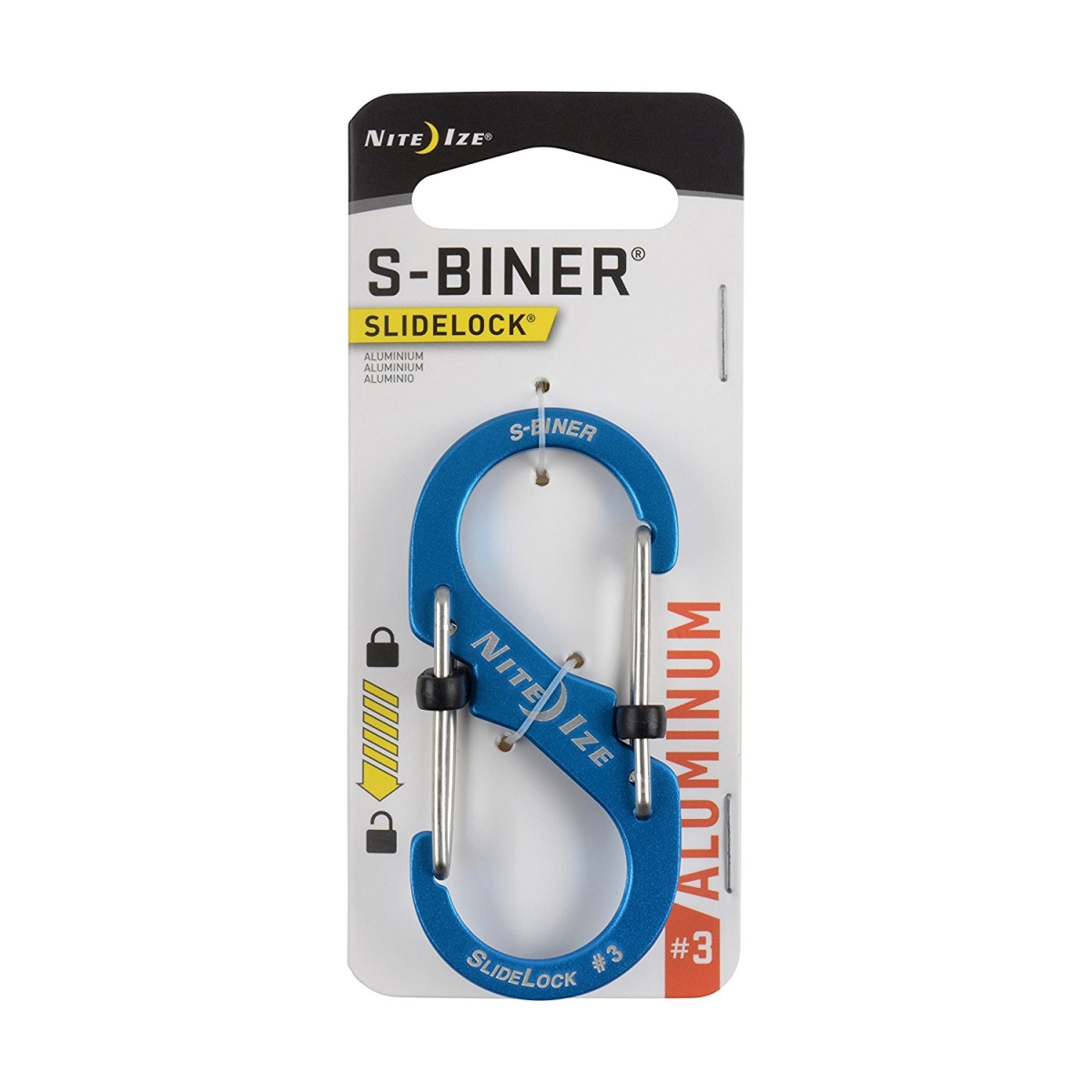 Nite Ize NIT-LSBA3-03-R6 2019 Aluminum No.3 S-Biner SlideLock - Blue