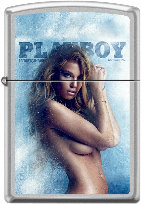 Playboy December 2014 Cover Windproof Lighter - Chrome