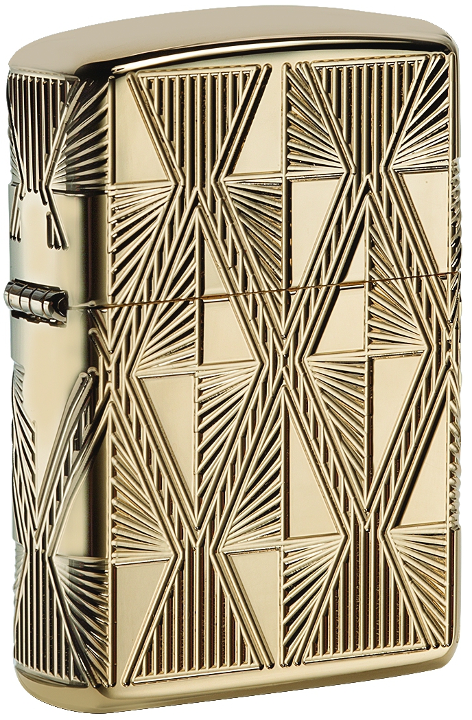 ZIP-29671 2019 Choice Luxury Diamond Design Armor HP Gold Plate Lighter