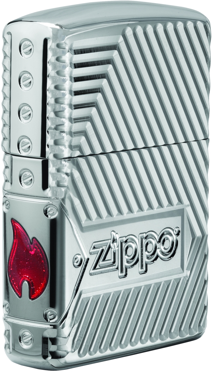 ZIP-29672 2019 Choice Bolts Design Armor Lighter - High Polish Chrome -  Zippo Manufacturing