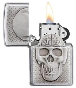 ZIP-29818 2019 Skull Reveal Lighter - Street Chrome
