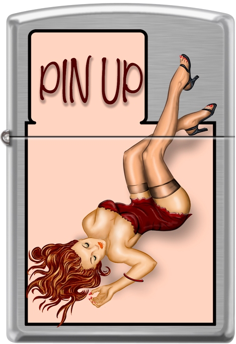 ZIP-207CI016029 2019 Vintage Pin Up Satin Lighter - Chrome