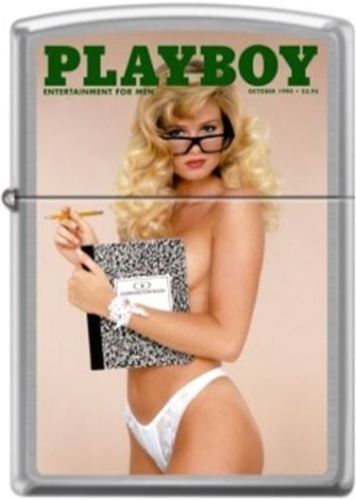 Playboy October 1990 Cover Windproof Lighter - Chrome