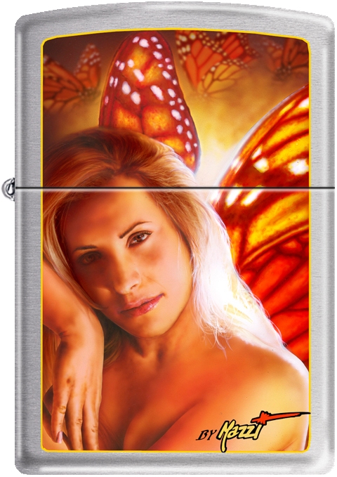 ZIP-207CI015060 2019 Mazzi Orange Fairy Satin Lighter - Chrome