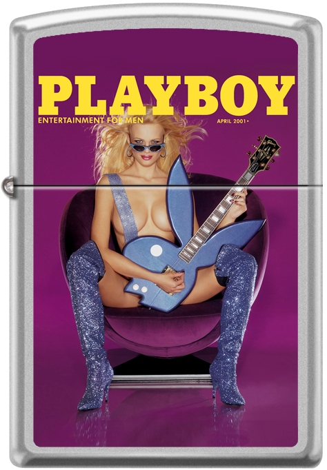 Playboy April 2001 Cover Windproof Lighter - Chrome