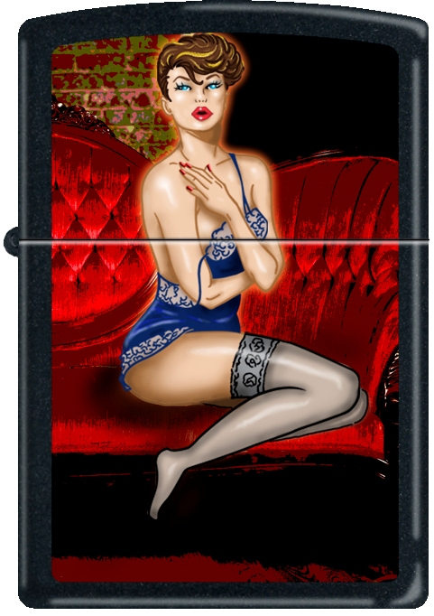 ZIP-218CI013431 2019 Lady Red Couch Lighter - Black Matte