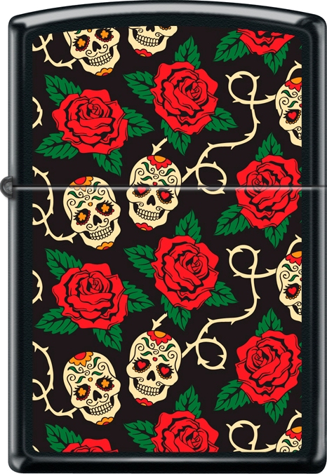 2019 Sugar Skulls Lighter - Black Matte