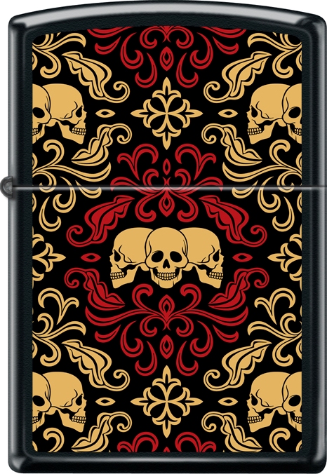 2019 Skulls Ornament Lighter - Black Matte