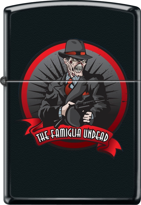 ZIP-218CI018448 2019 Zombie Mobster Lighter - Black Matte