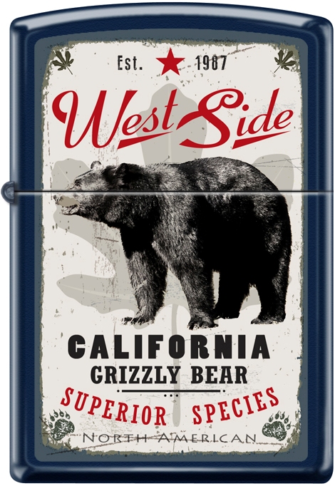 ZIP-239CI403624 2019 West Side California Grizzly Bear Lighter - Navy Matte