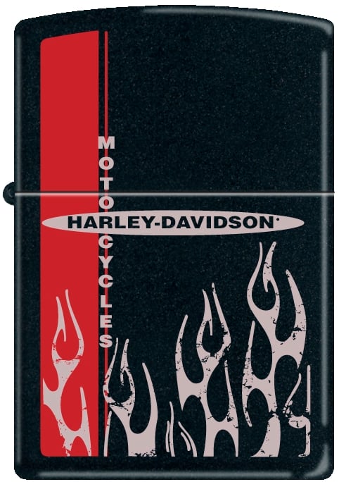ZIP-218CI012004 2019 Harley Davisdon Flames Lighter - Black Matte