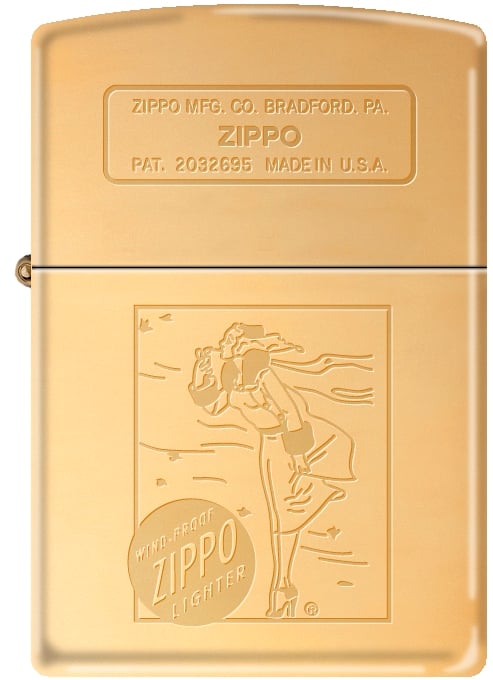 ZIP-254BMP324833 2019 254B Windy Girl Luster Lighter - Polish Brass