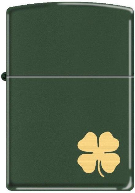2019 221 Irish Clover Ireland Good Luck Lighter - Green Matte