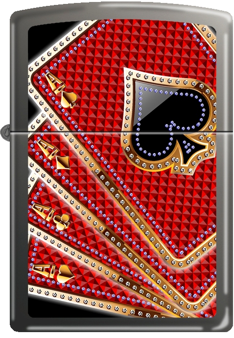 2019 150 Card Suits Lighter - Black Ice