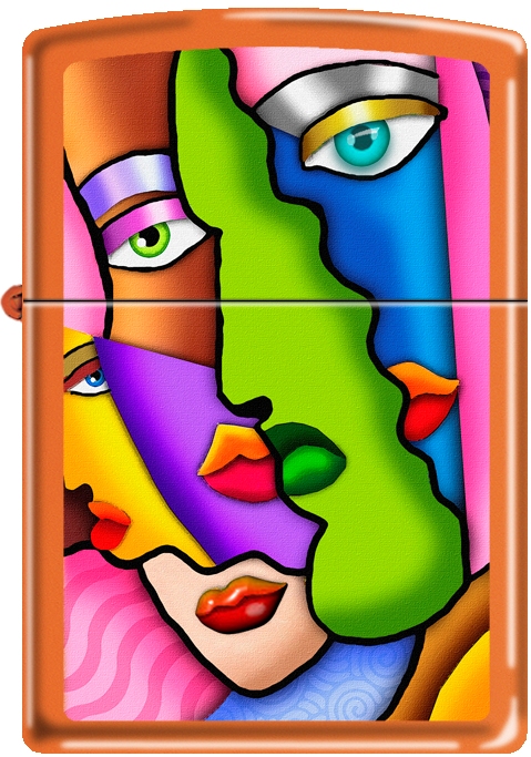 ZIP-231CI013664 2019 Abstract Painting Lighter - Orange Matte