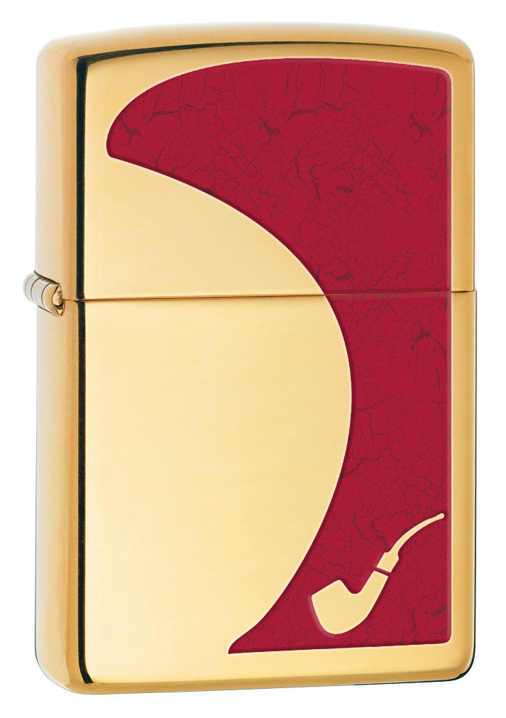 ZIP-254BCI006244 2019 Red Pipe Lighter - High Polish Brass