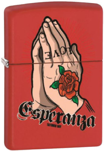 ZIP-233CI010063 2019 Tattooed Boy Esperanza Lighter - Red Matte