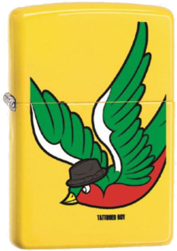 ZIP-24839CI010064 2019 Tattooed Boy El Pajaro Sparrow Lighter - Lemon Matte