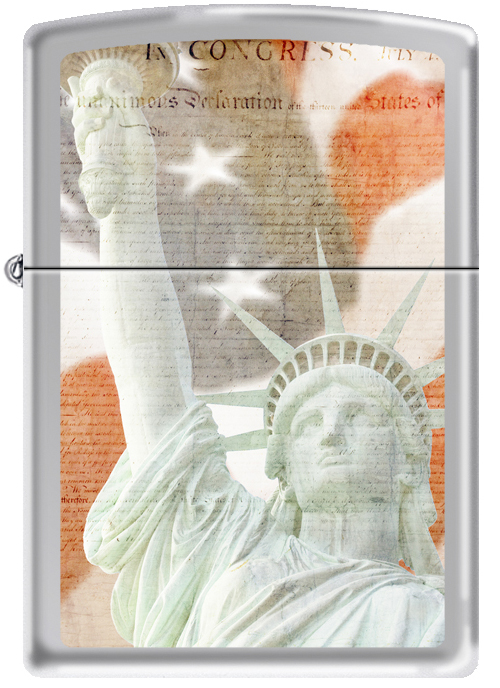 ZIP-250CI010634 2019 250 Statue of Liberty Flag Constitution Lighter - High Polish Chrome