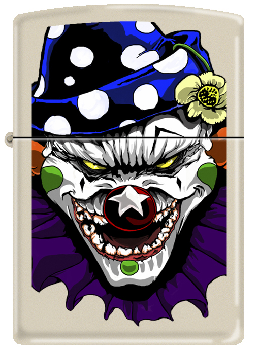 ZIP-216CI000011 2019 Evil Clown Lighter - White Cream Matte