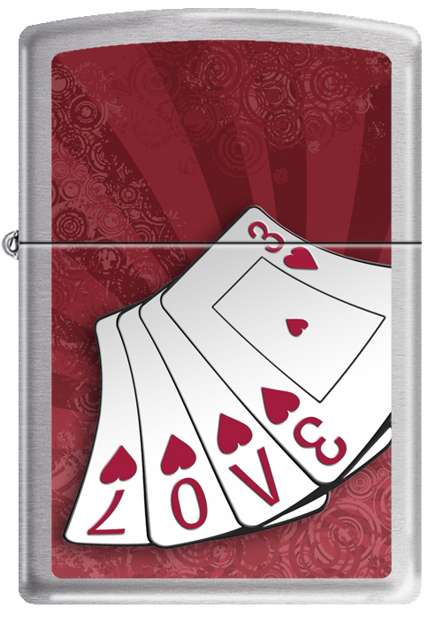 ZIP-200CI001329 2019 200 Love Cards Brush Lighter - Chrome