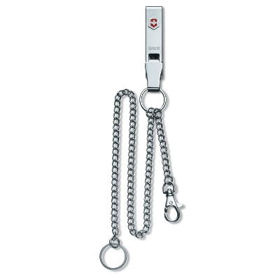 Picture of Swiss Army Brands VIC-33552 2019 Victorinox Stainless Steel Belt Hanger Key Fob with Chains