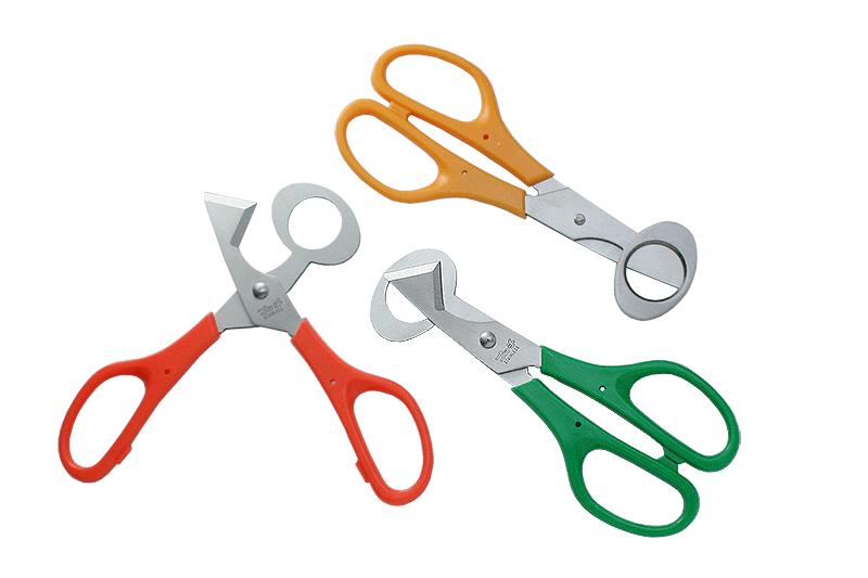 2019 Putch Quail Egg Scissors, Green, Red & Yellow - 3 Piece
