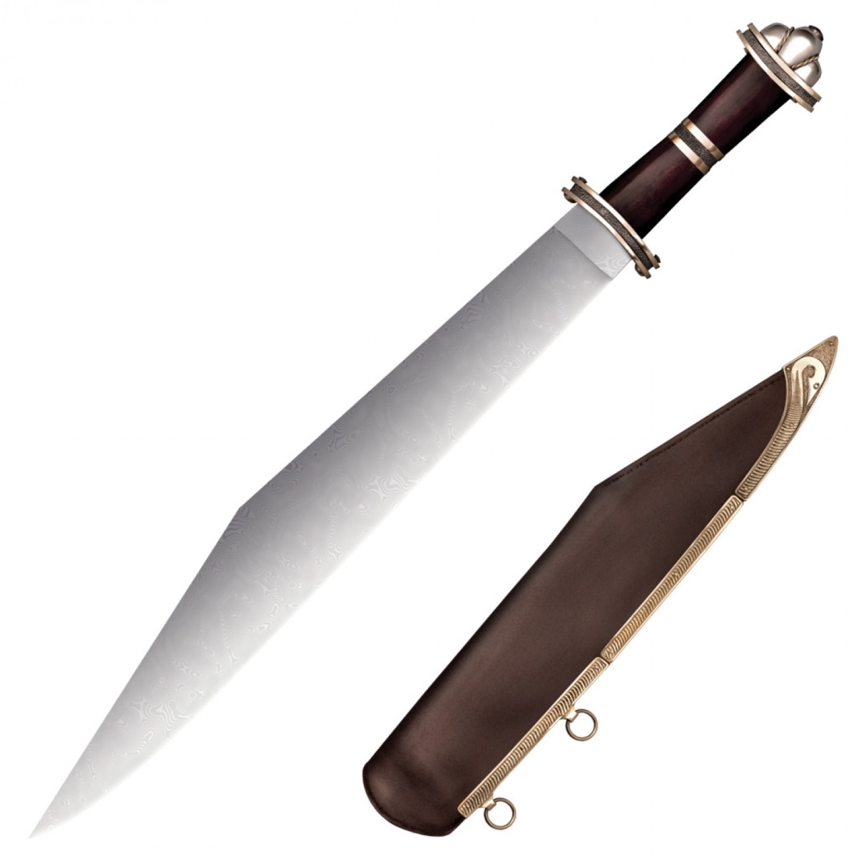 Picture of Cold Steel CLD-88HVA 2019N Damascus Long Sax Sword with Damascus Steel - 6.5 in. Handles