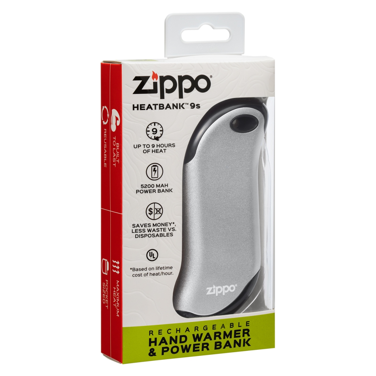 2021N Heatbank 9S Rechargeable Hand Warmer, Silver