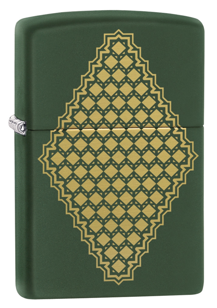 ZIP-49220 2020N Spring Special Green Matte Laser Engrave Diamonds Lighter