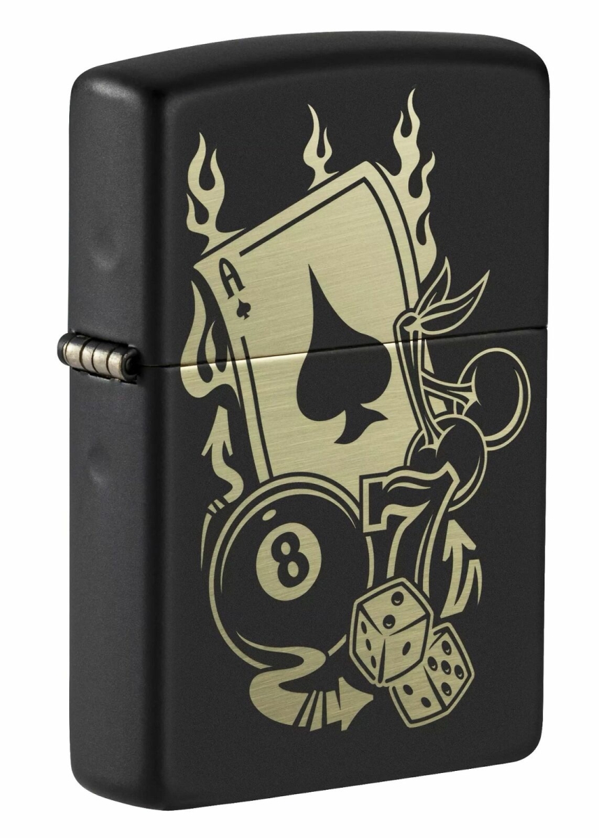 2020N Ace 8 Ball Dice on Black Matte Lighter