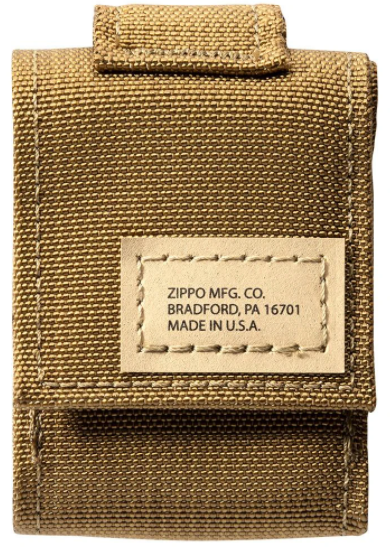 Zippo Coyote Tactical Lighter Pouch and Black Crackle Lighter Gift Set