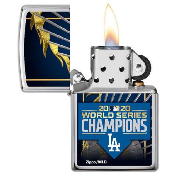Picture of Zippo ZIP-250CI413497 Los Angeles Dodgers World Series Champions Lighter&#44; Polish Chrome