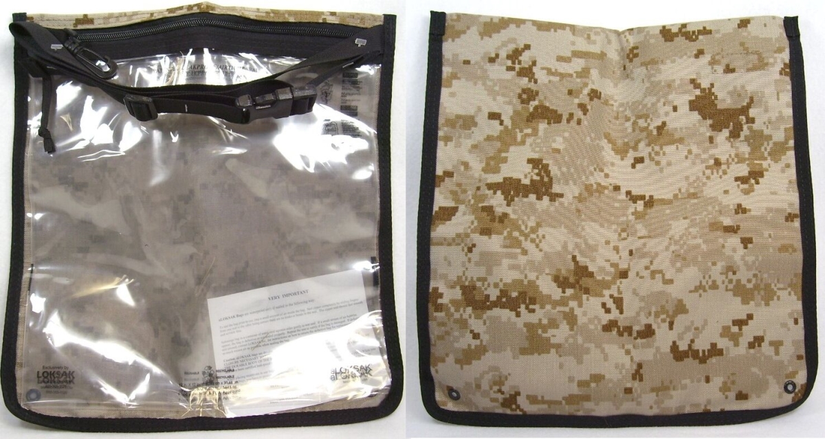 2016 Nylon Back Clear Front Navigator Splashsak Pouch Bag with Adjustable Shoulder Strap, Camo - 12 x 12 in.