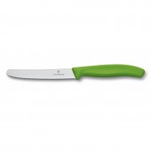 Swiss Army Brands VIC-6.7836.L114 2019 Victorinox Swiss Colored 4 in. Blade Serrated & Round Classic Utility Knife, Green - 0.62 in. Handle -  Swiss Arms