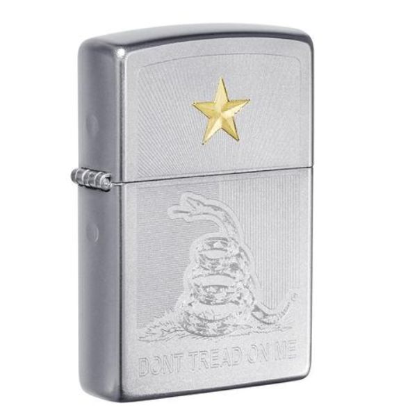 Dont Tread on Me Lighter - Brushed Chrome - 2.25in. x 0.5in. x 1.5in.