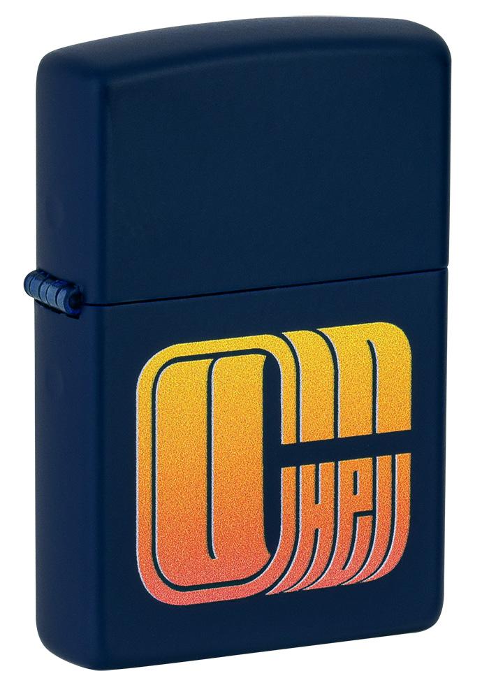 ZIP-49537 British Graffiti Artist Pref Lighter, Navy Matte