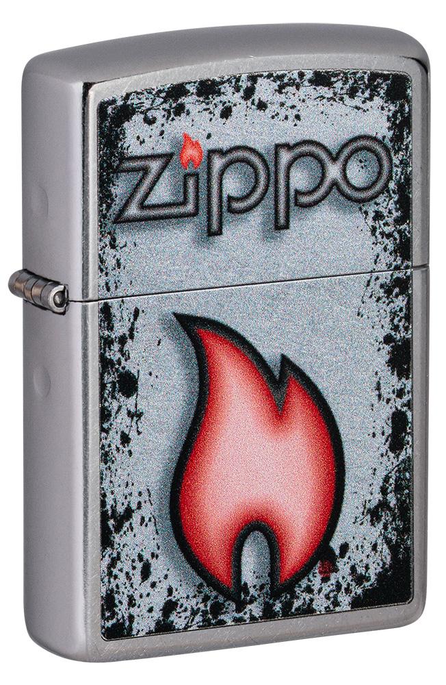 ZIP-49576 Flame Design Lighter, Street Chrome