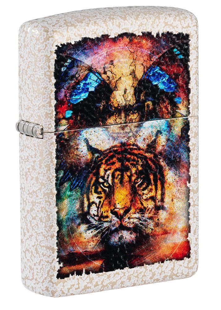 ZIP-49579 Tiger Design Lighter, Mercury Glass