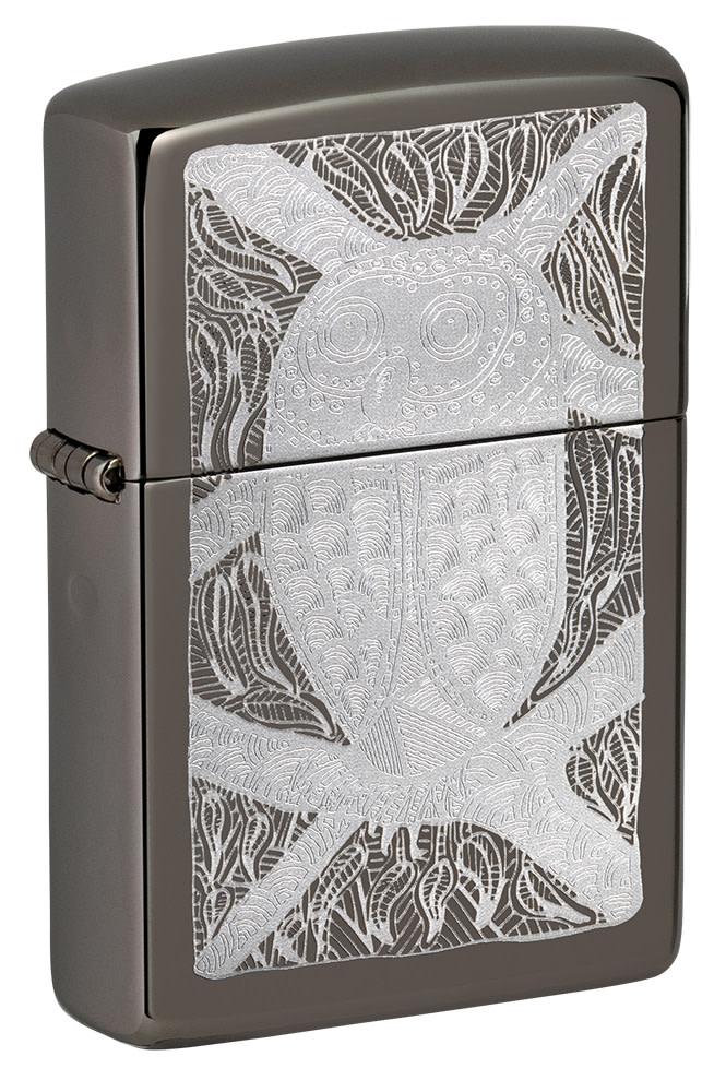 ZIP-49612 Australian Artist John Smith Gumbula Lighter, Black Ice