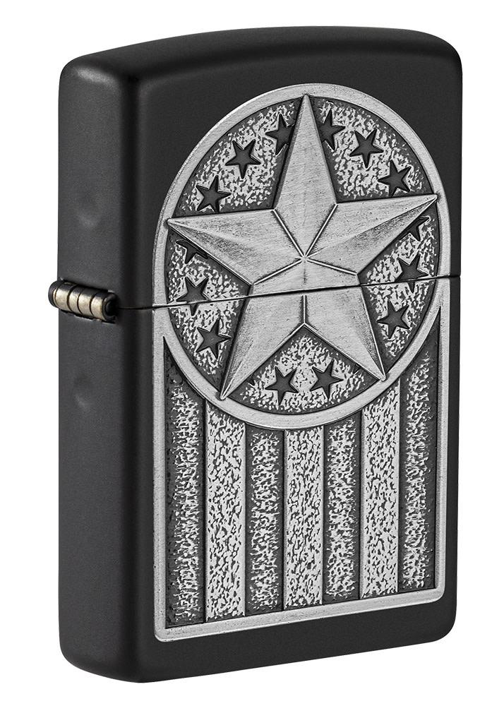 ZIP-49639 American Metal Emblem Design Lighter, Black Matte
