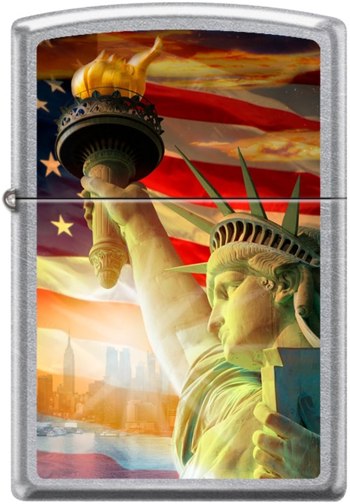 ZIP-207CI400669 2024 Zippo Statue of Liberty Sunrise Street Chrome Lighter