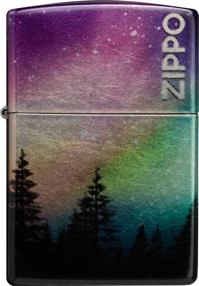 ZIP-48771 2024 Zippo Colorful Sky Design Lighter, Tumbled Chrome