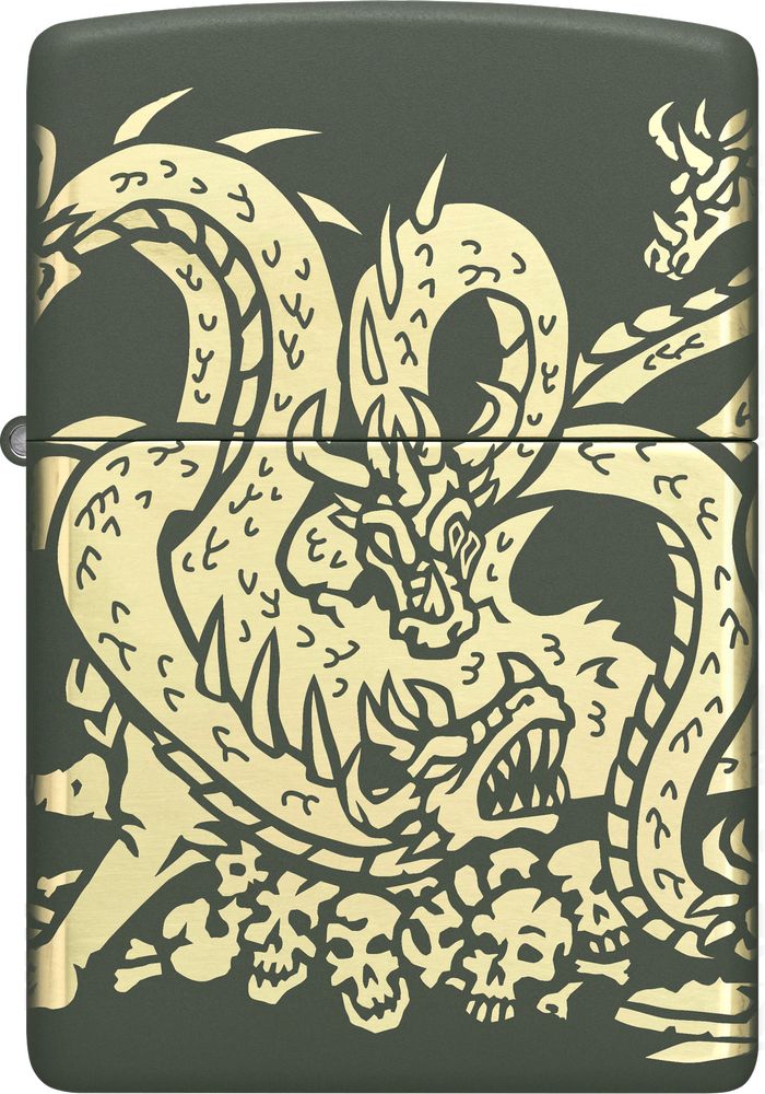 ZIP-48907 2024 Zippo Dragon Design Lighter, Green Matte