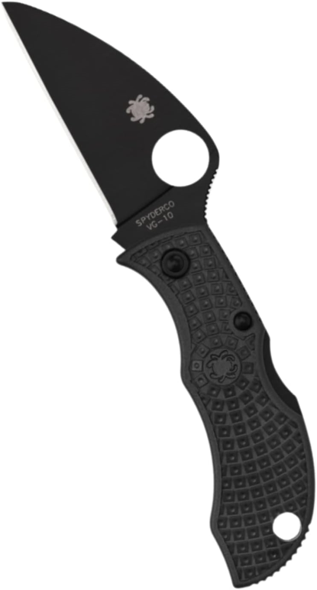 SPY-MBKWPBK 2025 Spyderco Reveal 6 Manbug Wharncliffe Black Blade Knife with Plain Edge