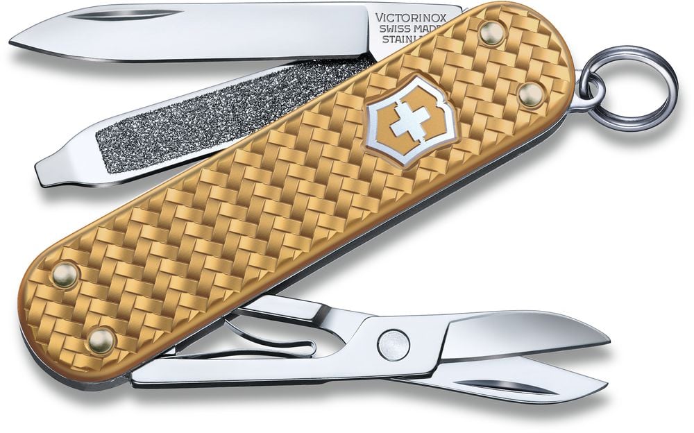 VIC-0.6221.408G 2025 Victorinox Classic SD Precious Alox Brass Gold Knife -  Pro-Cut