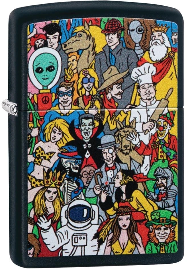 ZIP-218CI411225 2024 Zippo Custom Wheres Windy Lighter, Black Matte
