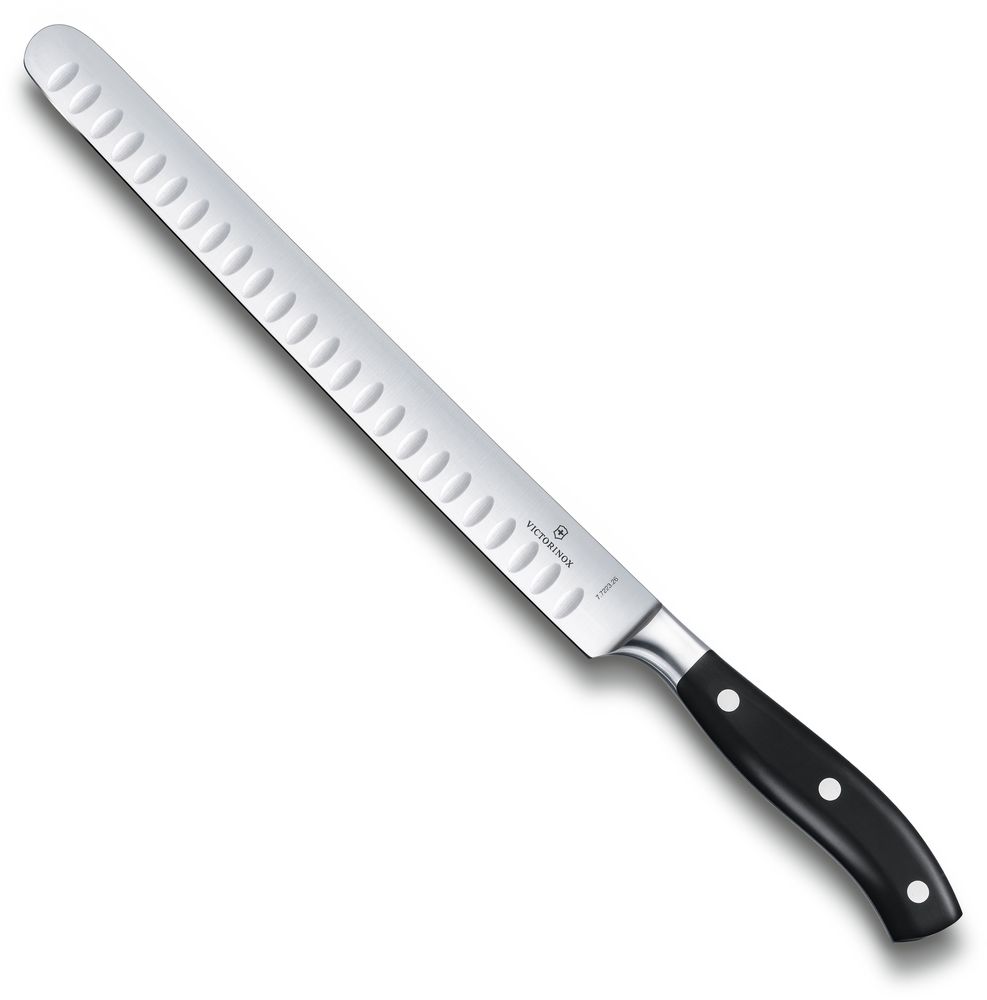 Picture of Pro-Cut VIC-7.7223.26G 10 in. 2025 Victorinox Granton Pom Handles Forged Steel Kitchen Grande Maitre Parer Slicing Knife Gift Box